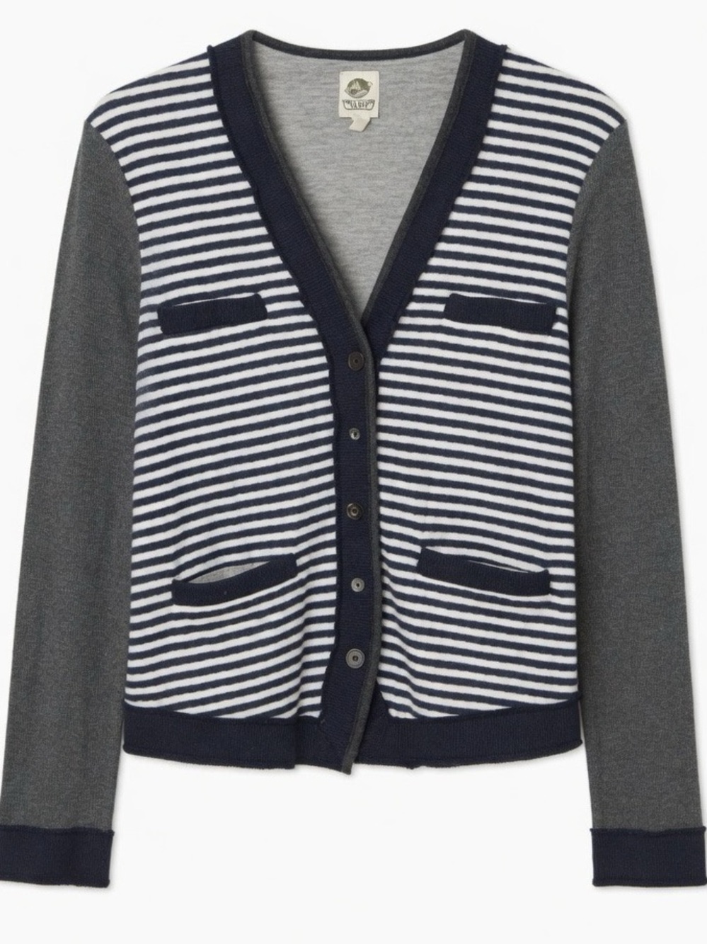 Anthropologie TINY Solebury Striped Varsity Cardigan Sweater Collegiate Pockets